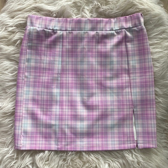 Dollskill Pink Plaid Mini Pencil Skirt - Picture 4 of 4